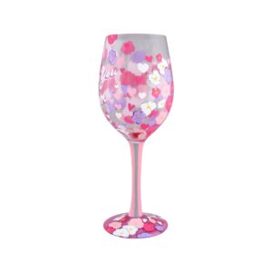 Enesco Wine Glass I Love You Mom, STD, Multicolor