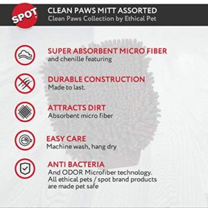 Clean Paws - Chenille Microfiber Dog Towel Mit - 9.5X7 Inches/Attractive, Durable, Super Absorbent, Washable. by Ethical Pets