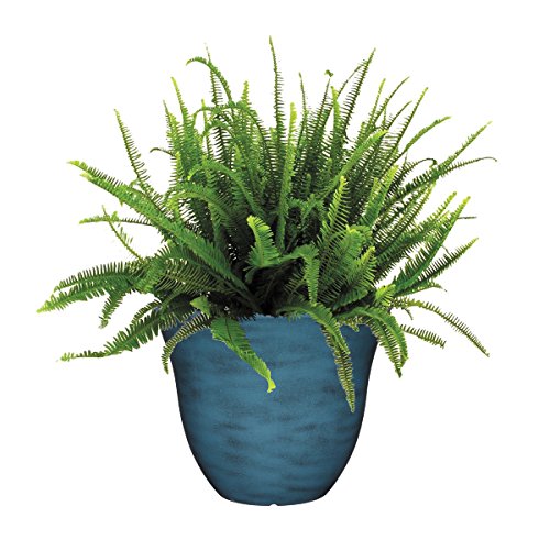 Classic Home and Garden Honeysuckle Resin Flower Pot Planter, Blue Jean, 15"