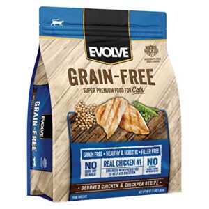 evolve pet food grain free deboned chicken, pea and vegetable recipe cat food grain free deboned chicken, pea, and veggies 3 pound (pack of 1)