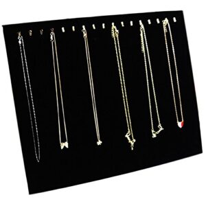 ogrmar black velvet 17 hook necklace jewelry tray/display organizer/pad/showcase/display case (17 hook necklace display)