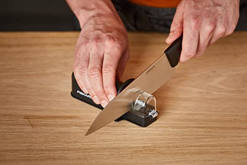 Fiskars, Knife Sharpener with Ceramic Grindstone Roll-Sharp, one Size, Black