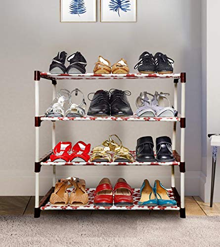 OppsDecor 10 Tiers Shoe Rack, Easy Assembled Shoe Stand Non-woven Fabric Shoe Tower, Sturdy Shoe Shelf Storage, Rack for Shoes Organizer Cabinet