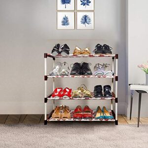 OppsDecor 10 Tiers Shoe Rack, Easy Assembled Shoe Stand Non-woven Fabric Shoe Tower, Sturdy Shoe Shelf Storage, Rack for Shoes Organizer Cabinet