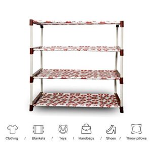 OppsDecor 10 Tiers Shoe Rack, Easy Assembled Shoe Stand Non-woven Fabric Shoe Tower, Sturdy Shoe Shelf Storage, Rack for Shoes Organizer Cabinet