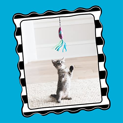 Petmate FAT CAT Interactive Cat Toys - Worm Cat Wand Stuffed with 100% Organic Catnip