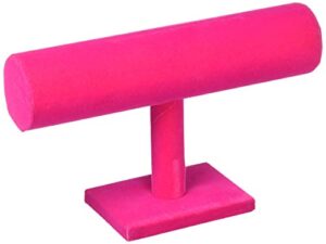chezmax necklace jewelry display jewelry stand hovering t-bar bracelet holder for home organization, rose red velvet