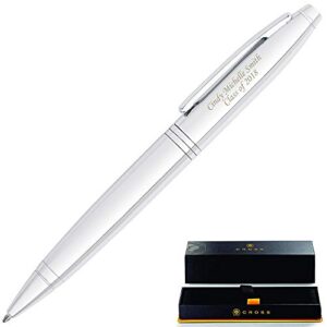 dayspring pens personalized cross pen | engraved cross calais ballpoint pen - chrome. 2 lines of engraving included. customized graduation pen, or gift for men or women.