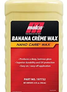 Malco Nano Care Banana Creme Wax - Deep Gloss Shine and Long-Lasting UV Protection / For Automotive, Marine and Industrial Finishes / 32 oz. (197732)