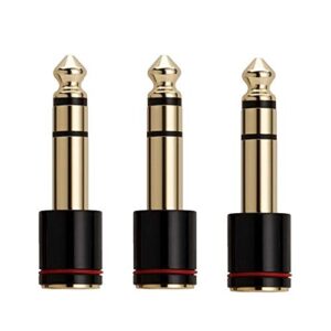 vskey [3pack stereo (1/4 inch) 6.35mm male to 3.5mm (1/8 inch) female stereo audio adapter for headphones,amplifiers,ampmixing console, home theater devices audio convertor