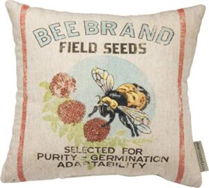 primitives by kathy feedsack-inspired throw pillow, 1 count (pack of 1), bee brand