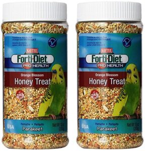 kaytee forti diet pro health orange blossom honey bird treats for parakeets, 10-ounce - 2 pack