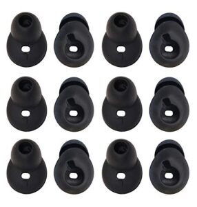 alxcd ear tip for gear circle sm-r130, 6 pair medium size durable silicone replacement ear tip earpads, fit for samsung gear circle bluetooth earphone sm-r130 [black/medium](6 pair)