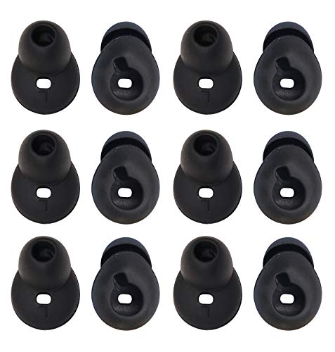 ALXCD Ear Tip for Gear Circle SM-R130, 6 Pair Medium Size Durable Silicone Replacement Ear Tip Earpads, Fit for Samsung Gear Circle Bluetooth Earphone SM-R130 [Black/Medium](6 Pair)