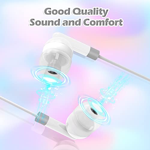 CN-Outlet Wholesale Bulk Earbuds Headphones Individually Bagged 100 Pack for iPhone, Android, MP3 Player White