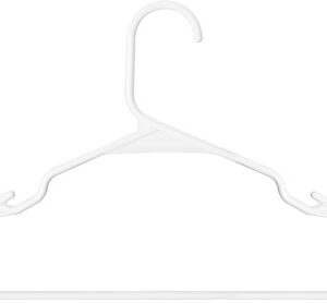 Zoyer Plastic Hangers (20 Pack, White)- Durable Clothes Hangers- Space Saving Shirt Hangers- Slim Coat Hangers- Suit Hangers