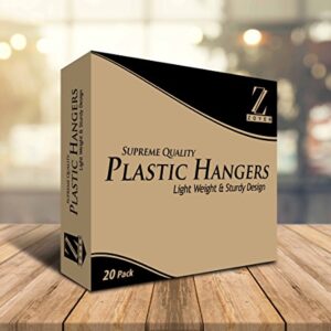 Zoyer Plastic Hangers (20 Pack, White)- Durable Clothes Hangers- Space Saving Shirt Hangers- Slim Coat Hangers- Suit Hangers