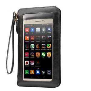 touch screen cellphone crossbody shoulder bag purse pouch case for google pixel 6 pixel 5a 4a 5g, pixel 4 xl, pixel 3 xl, blu g91 g90 g50 plus g60 g70 samsung galaxy a51 a52 a41 a32 (black)