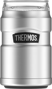 thermos stainless king can insulator with 360 degree drink lid, stainless steel (sk1500st4)