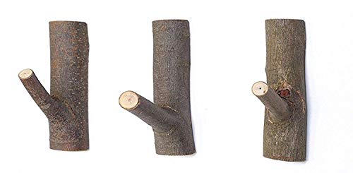 Decorative Wood Adhesive Hooks, Creative Vintage Wall Hooks, Key Holder, Strong Suction Hooks (Middle)