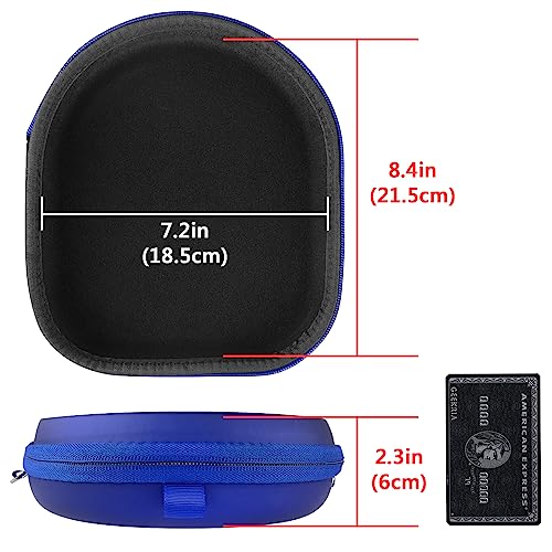 Geekria Shield Headphones Case Compatible with Sony WH-CH520, MDR-XB950BT, WH-1000XM4, MDR-XB950N1, WH-CH720N, WH-1000XM5 Case, Replacement Hard Shell Travel Carrying Bag with Cable Storage (Blue)