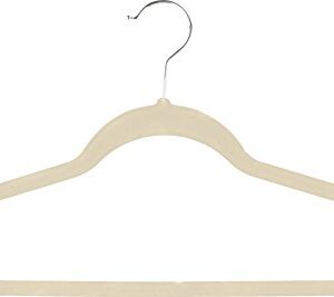 ZOYER Premium Velvet Hangers (50 Pack, Ivory) Non-Slip Clothes Hangers - Strong and Durable Suit Hangers - Space Saving Coat Hangers, 360 Degree Rotatable Hook Pant Hangers.