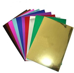 longshine-us 10 sheets 8" x 12" soft touch metallic mixed colors foil mirror cardstock premium card sparkling assorted mixed colors craft glitter cardstock cardmaker diy gift