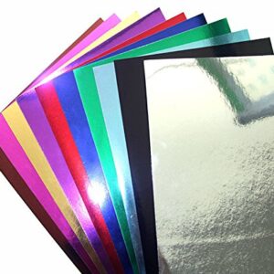 longshine-us 10 Sheets 8" x 12" Soft Touch Metallic Mixed Colors Foil Mirror Cardstock Premium Card Sparkling Assorted Mixed Colors Craft Glitter Cardstock Cardmaker DIY Gift