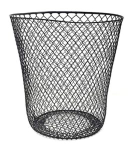 essentials wire mesh waste basket (black)