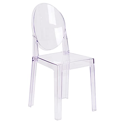 Flash Furniture Revna 4 Pack Revna Ghost Chair with Oval Back in Revna Transparent Crystal