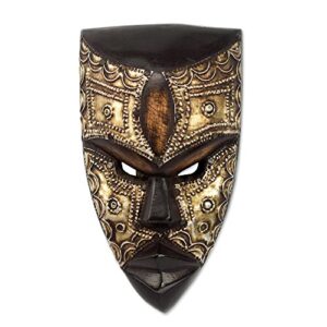 novica decorative wood mask, brown