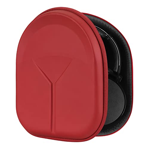 Geekria Shield Headphones Case Compatible with Sony WH-CH520, MDR-XB950BT, MDR-XB950N1, WH-XB910N, WH-CH720N, WH-1000XM5 Case, Replacement Hard Shell Travel Carrying Bag with Cable Storage (Red)