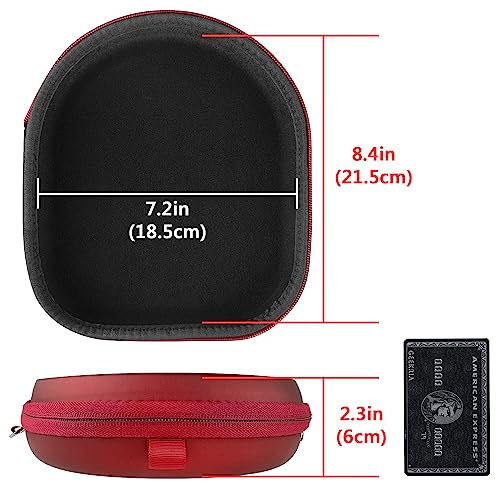 Geekria Shield Headphones Case Compatible with Sony WH-CH520, MDR-XB950BT, MDR-XB950N1, WH-XB910N, WH-CH720N, WH-1000XM5 Case, Replacement Hard Shell Travel Carrying Bag with Cable Storage (Red)