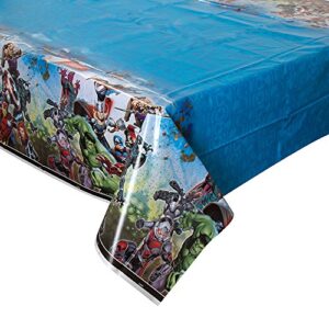 unique avengers rectangular plastic table cover - 54" x 84", 1 pc