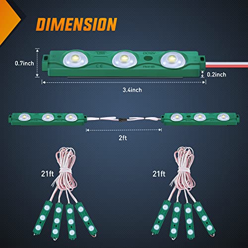 Nilight TR-117-H 8PCS Truck Pickup Bed Light 24LED Green Cargo Rock Lighting Kits with Switch for Van Off-Road Under Car Side Marker Foot Wells Rail, 2 Years Warranty