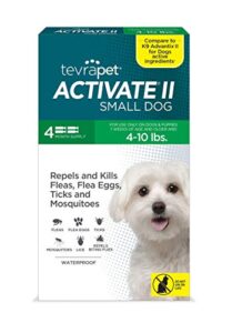 activate ii flea and tick prevention for dogs | 4 count | small dogs 4-10 lbs | topical drops | 4 months flea treatment