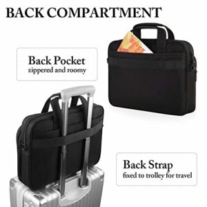 15.6 Inch Laptop Bag, Water Resisatant Briefcase Laptop Case for Men Women, Stylish Nylon Multi-Functional Computer Shoulder Bag for Business Travel School, Fit 15.6 15 Inch Laptop, Black