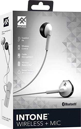 iFrogz InTone Folding Wireless Over-The-Ear Headphones, White, IFITNW-WH0 OPEN BOX