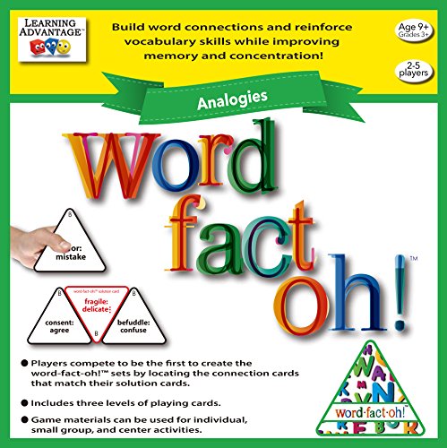 LEARNING ADVANTAGE 2191 Word-FACT-Oh Analogies, Grade: 3 to Multi