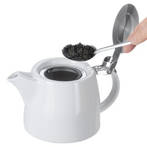 Belinlen 18 oz Tea pot with infuser and SLS lid (White)