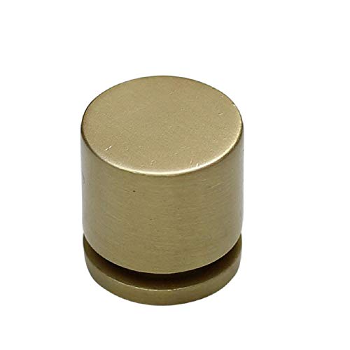 10 Pack - Hamilton Bowes - 1" - Round Cabinet Knob - 380-SB (Satin Brass) - Modern Gold/Brushed Brass/Natural