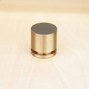 10 Pack - Hamilton Bowes - 1" - Round Cabinet Knob - 380-SB (Satin Brass) - Modern Gold/Brushed Brass/Natural