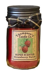 thompson's candle co strawberry patch mason jar candles