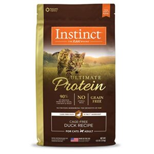instinct ultimate protein grain free cage free duck recipe natural dry cat food, 4 lb. bag