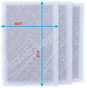 rayair supply 20x30 micropower guard air cleaner replacement filter pads (3 pack) white