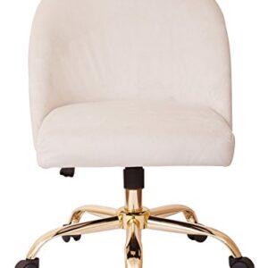 OSP Home Furnishings Layton Mid-Back Adjustable Office Chair with 5-Star Base, Gold Finish and Oyster Velvet