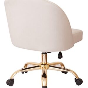 OSP Home Furnishings Layton Mid-Back Adjustable Office Chair with 5-Star Base, Gold Finish and Oyster Velvet