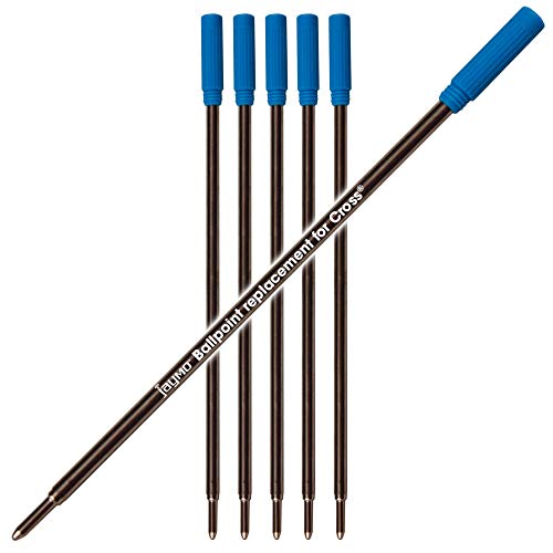 6 - Blue Cross Compatible Ballpoint Pen Refills. Smooth Writing German Ink and 1mm Medium Tip. #8511