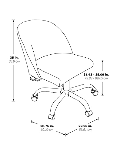 OSP Home Furnishings Layton Office Chair, Cream