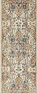 Unique Loom Oslo Collection Distressed Botanical Medallion Beige Runner Rug (3' x 13')